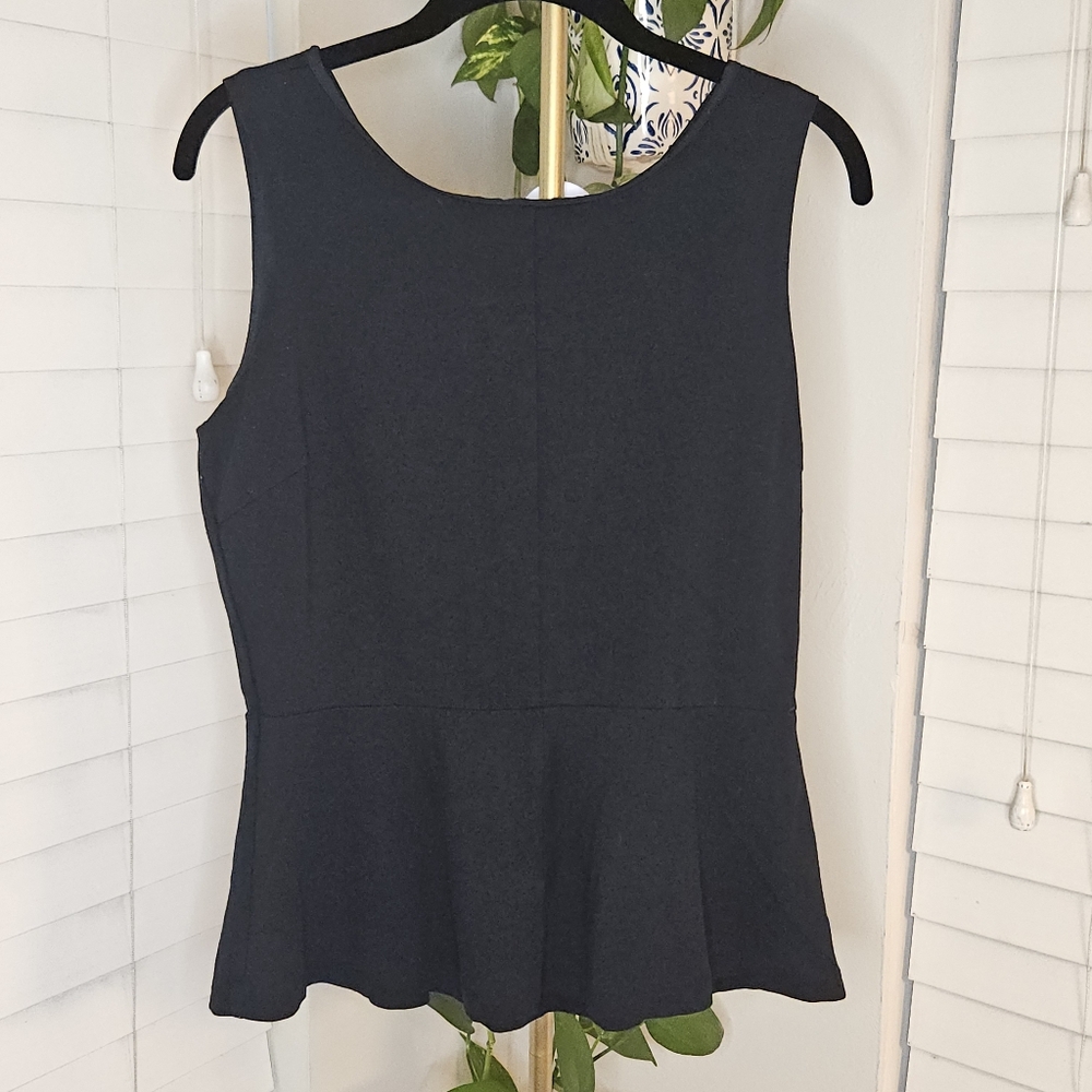 Banana Republic Black Sleeveless Peplum Top